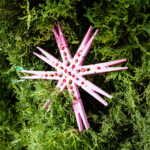 star ornament made with wooden hangers